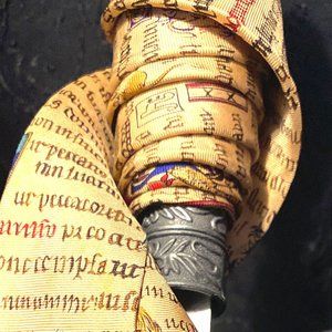 ILLUMINATED MANUSCRIPT PARCHMENT TIE by Alynn